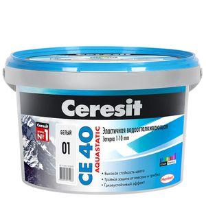 Изображение товара: Затирка эластичная Церезит (Ceresit) CE 40 Aquastatic, белый 2 кг