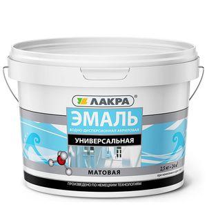 Изображение товара: Эмаль универсальная Лакра, белая матовая 2,5 кг