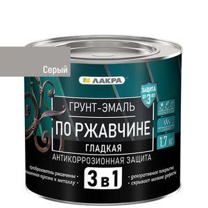 Изображение товара: Грунт-эмаль 3 в 1 по ржавчине Лакра серый 1,7 л
