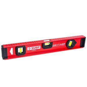 Изображение товара: Уровень двутавровый  Зубр Мастер, 3 глазка (один поворотный) 400 мм